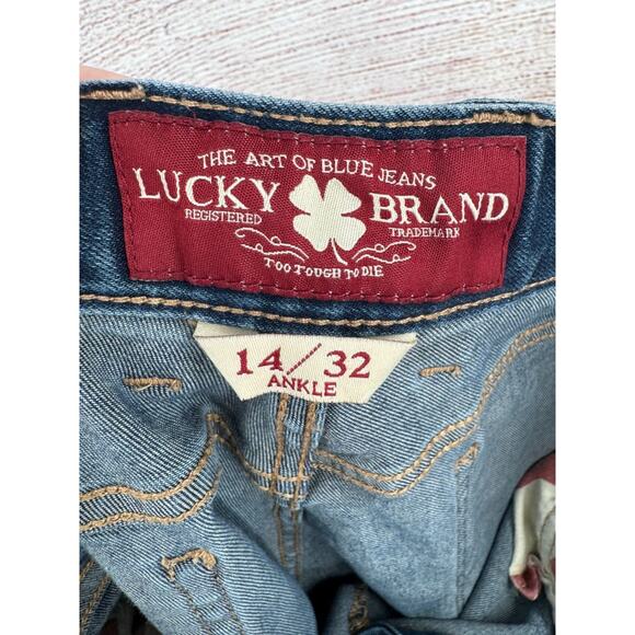 Lucky Brand Lola Straight Ankle Jeans Women's Size 14/32 Blue Medium Wash Denim - Picture 8 of 11